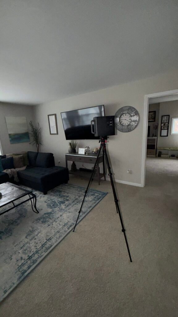 Restoration technician documenting fire damage for insurance claim in Charlotte NC